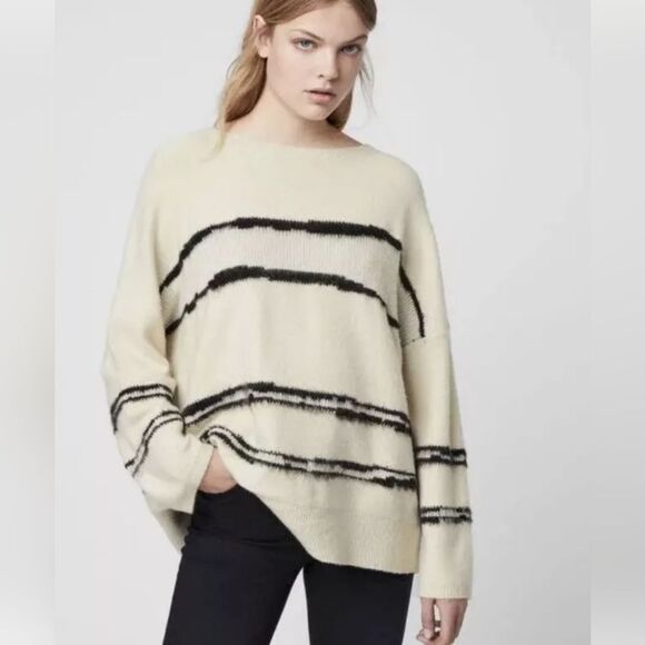 All Saints Tara Striped Pullover Sweater Size xs x-small - Picture 1 of 8